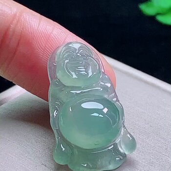 Myanmar jadeite happy buddha jade pendant natural jade a