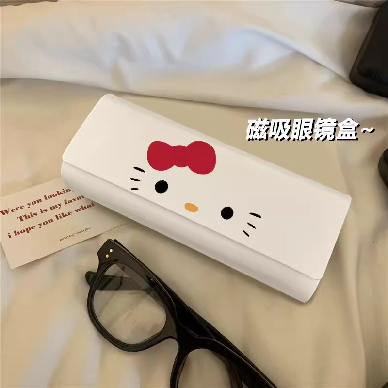 Hellokitty High-Quality Student Portable Myopia Glasses Case for Women, Anti-Pressure Magnetic Eye Box Storage New Model Hellokitty High-Quality Student Portable Myopia Glasses Case for Women, Anti-Pressure Magnetic Eye Box Storage New Model
