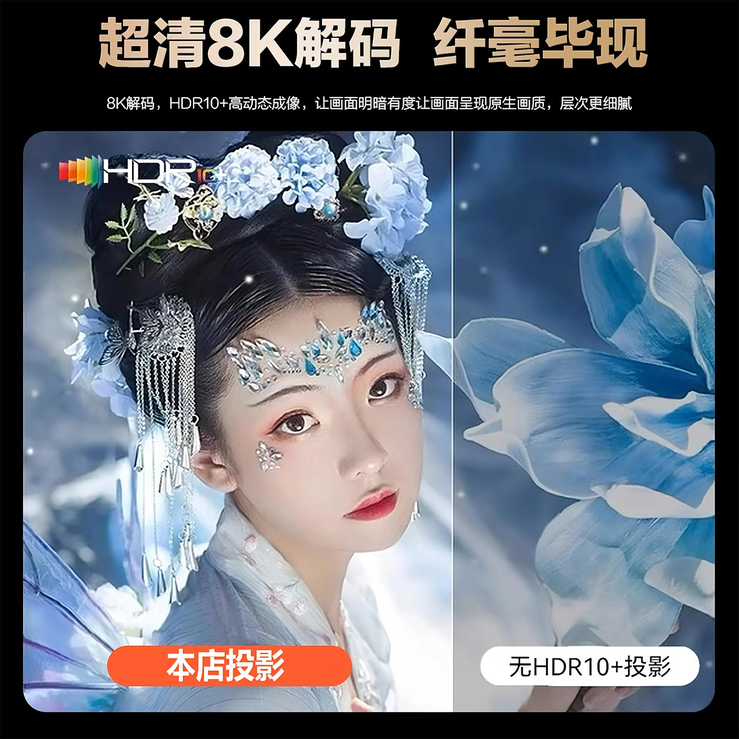 [No Curtain Needed] 2025 New Model Projector Home Ultra-Hd 8K Decoding Laser Tv for Bedroom Living Room Home Theater Can Connect to Mobile Phone Screen Projection Ceiling Small All-In-One Machine Overseas