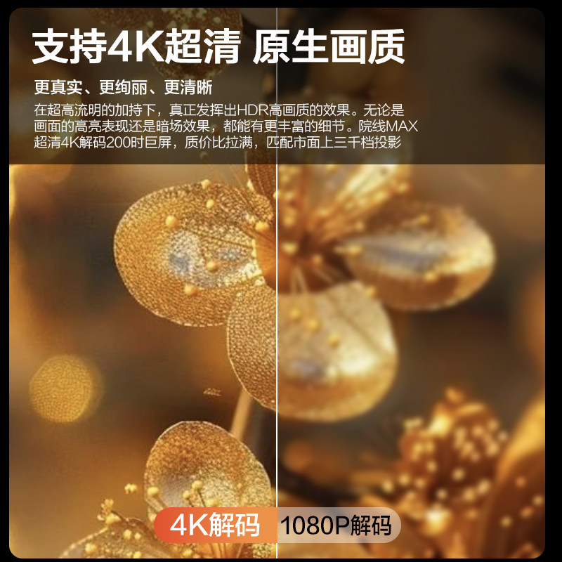 Daytime Direct Projection 2025 New Model Big Brand Projector Home Ultra-High-Definition Laser Tv Office Conference Computer Hotel All-In-One Projection Bedroom 4K Decoding Living Room Home Theater Mobile Screen Projection