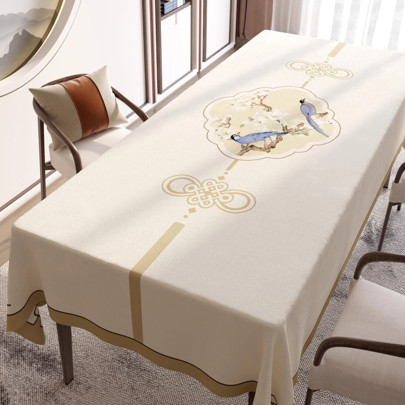 New Chinese-Style Zen Tea Tablecloth, No-Wash, Waterproof, Oil-Proof, Heat-Resistant, High-End Custom Solid Wood Dining Table Cover, Living Room Coffee Table Mat New Chinese-Style Zen Tea Tablecloth, No-Wash, Waterproof, Oil-Proof, Heat-Resistant, High-End Custom Solid Wood Dining Table Cover, Living Room Coffee Table Mat