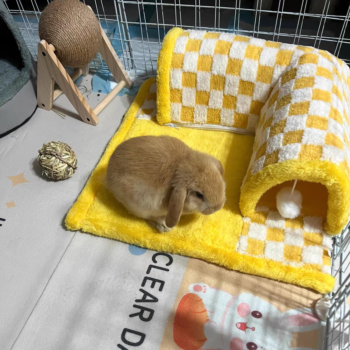 暖冬宠物必备 | 🐰隧道兔子窝趴趴垫 安全保暖*-兔兔专用窝-淘宝好物网