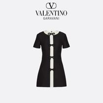 Tingting 2024 Hot Style 2024 Summer New Hepburn Style Bow Short Sleeve Dress for Women