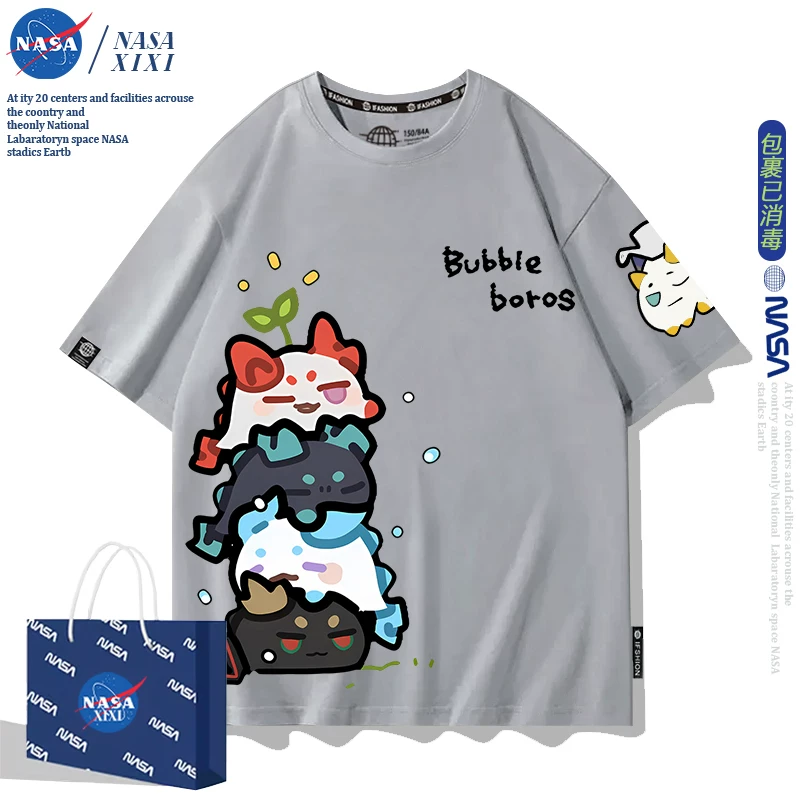 NASA Аркнайтс Анимация Дракон Пузырь Соединение Short Sleeve футболка Мужские Лето Двухмерный Боковой Детская Одежда Тренд