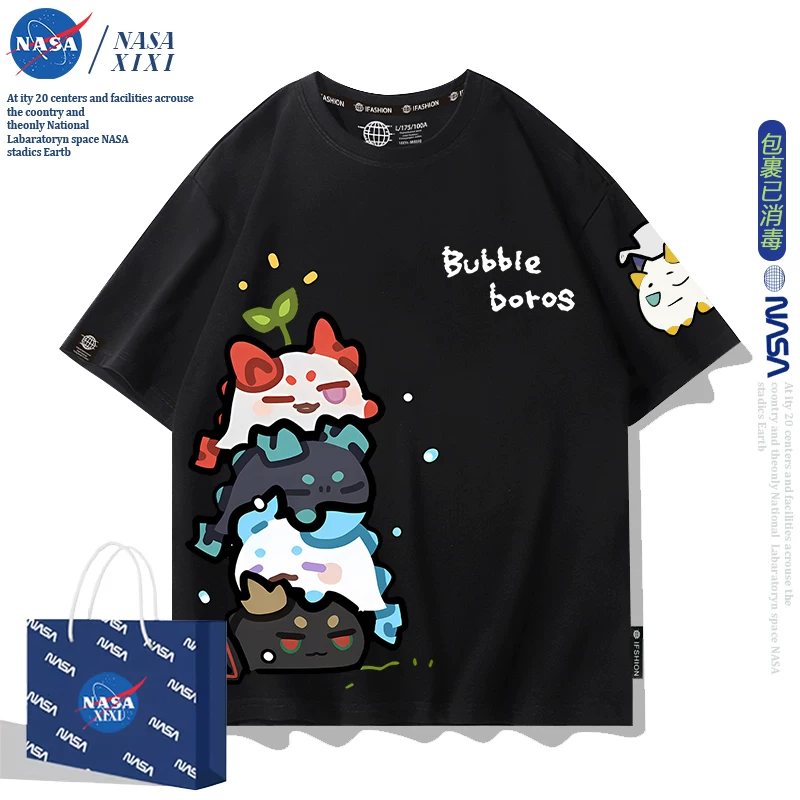 NASA Аркнайтс Анимация Дракон Пузырь Соединение Short Sleeve футболка Мужские Лето Двухмерный Боковой Детская Одежда Тренд