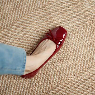 Shoe Student Club's Little Red shoes, French flat ballet shoes, women's Mary Jane small leather shoes, shallow opening single shoes, Autumn 2025 new style