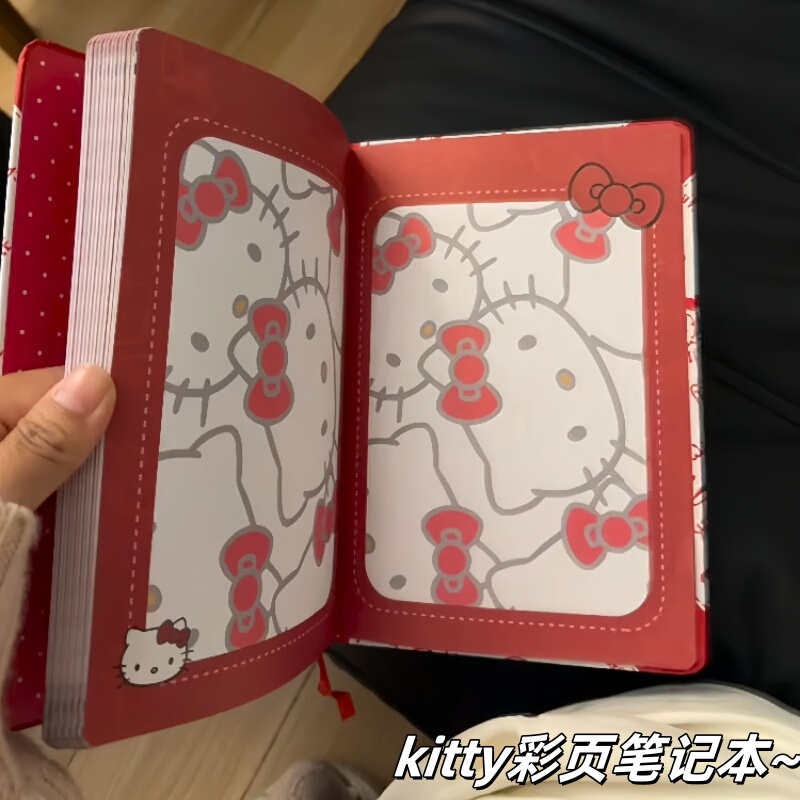 Hello Kitty Notebook, High-Quality, Cute Cartoon, Thick Hardcover, Colorful Pages, Planner, Journal