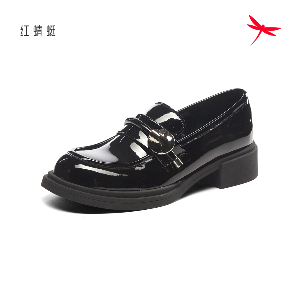 【女单鞋】红蜻蜓女士秋季简约光泽乐福鞋女单鞋BQ5300102