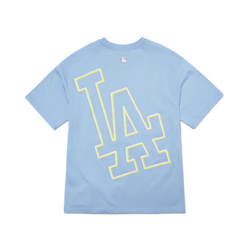 MLB官方 男女情侣T恤后背拼色大LOGO短袖休闲宽松夏季 3ATS330短袖