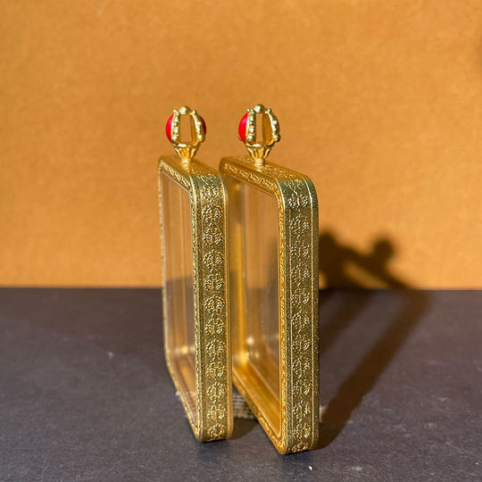 藏式珐琅4cm*5cm双面唐卡盒子空盒子唐卡本命佛吊坠嘎乌盒空托