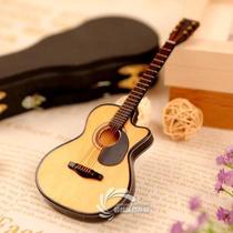 Wooden cutaway mini folk guitar model musical instrument ornaments for men and women on their birthdays and Valentines Day gifts for graduation