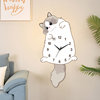 Cute New Ragdoll Cat Simple Swinging Clock Cartoon Living Room Home Decoration Creative Clock Wall-Mounted Silent