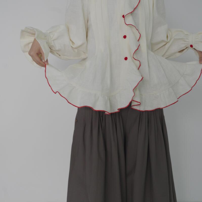 Release X Issue 2025Ss Red-Edged Dense Knit Shirt Vintage Literary Niche Original Designer Unisex Release X Issue 2025Ss Red-Edged Dense Knit Shirt Vintage Literary Niche Original Designer Unisex