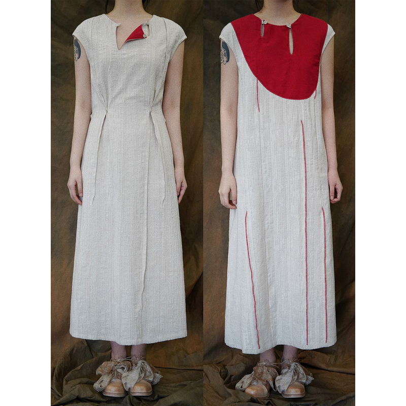 Release 2026Ss "Fall" Niche Design Dress, Reversible, Cotton and Linen, Textured, Vintage