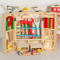 Childrens repair tool box educational toy simulation disassembly and assembly carpentry box screws and nuts wooden boys play house