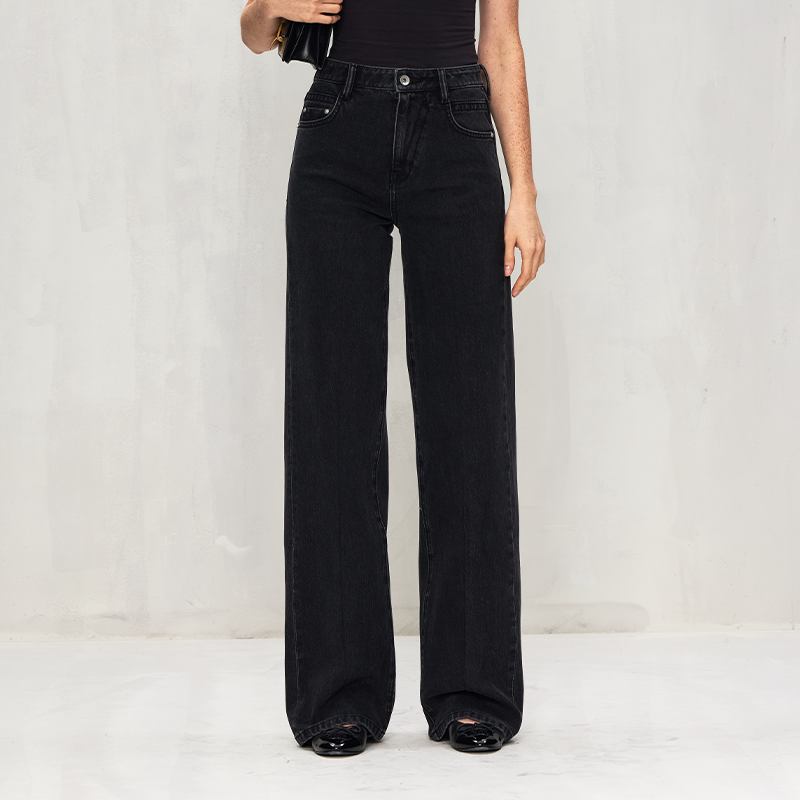 Cdou A5 Straight-Leg Supermodel Pants Freecross ™   Fabric: Vintage Faded Black Denim, Black Jeans