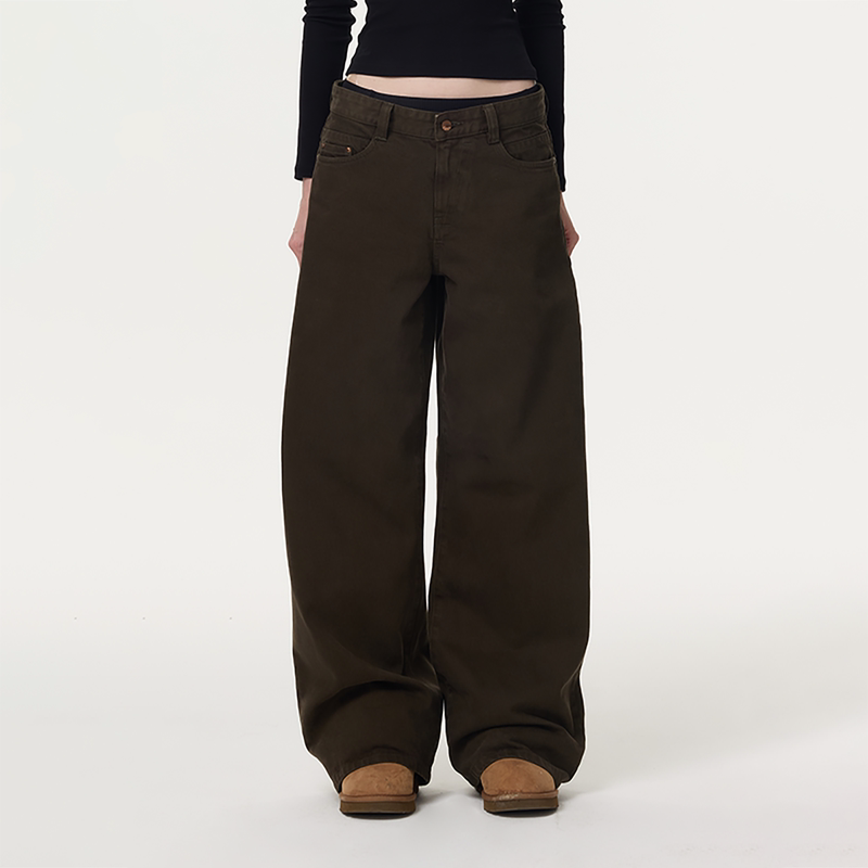 Cdou A6 Workwear Army Green Jeans New Classic Versatile Loose Straight-Leg Pants Cdou A6 Workwear Army Green Jeans New Classic Versatile Loose Straight-Leg Pants
