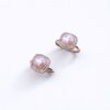 Freshwater pearl open ring 925 silver plated with diamonds