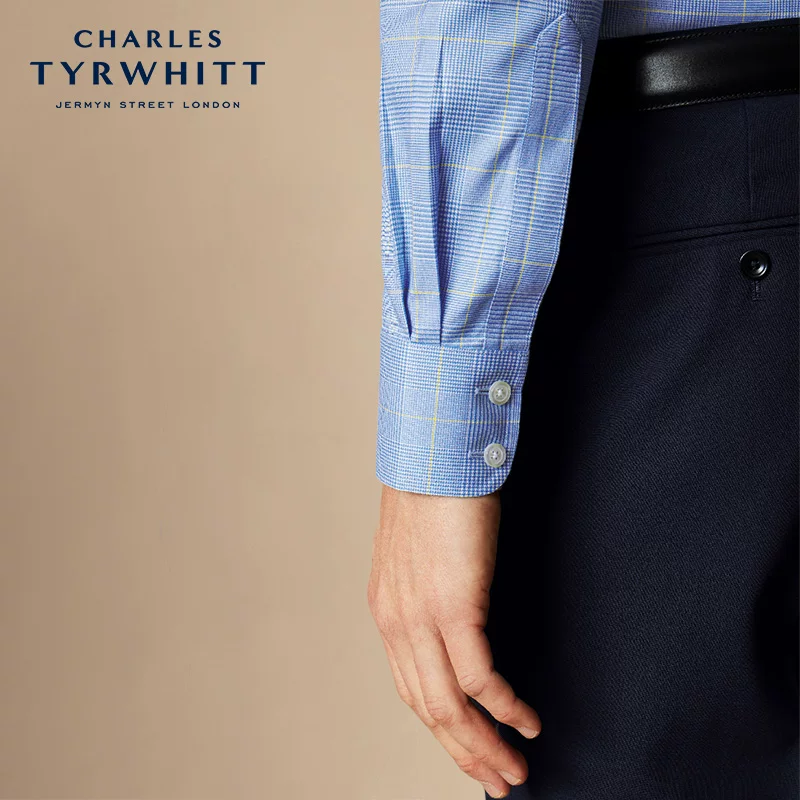 [CHARLES TYRWHITT] Морская рубашка, Slim Fit, подгонка