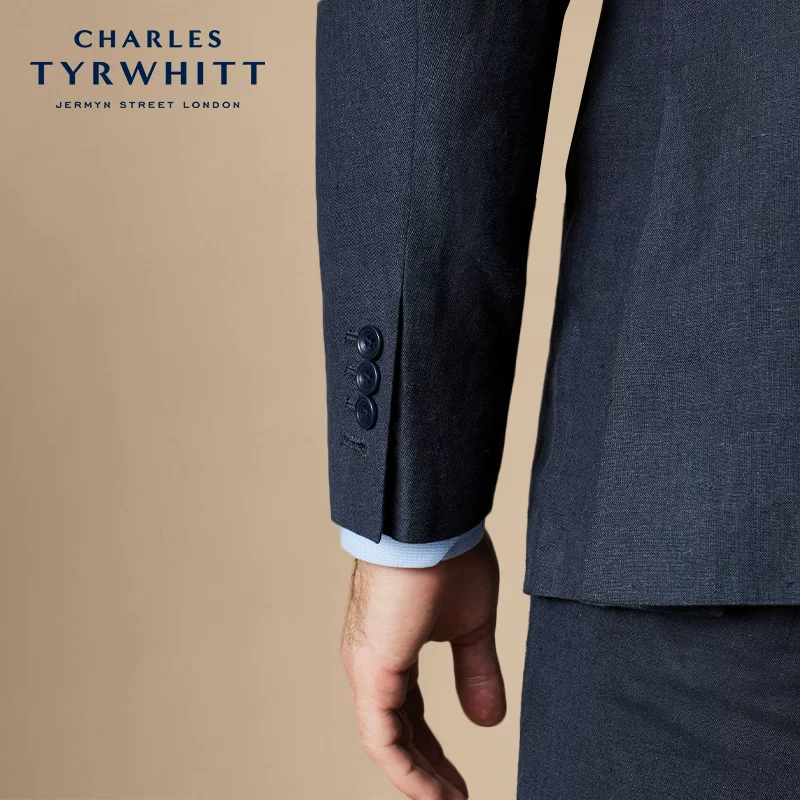 CHARLES TYRWHITT Летний тёмно-синий костюм, Slim Fit