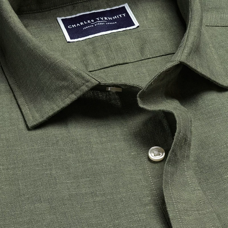 CHARLES TYRWHITT Charlotte tilbury, летняя дышащая рубашка с мягкой текстурой, Slim fit