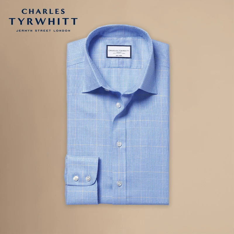 [CHARLES TYRWHITT] Морская рубашка, Slim Fit, подгонка