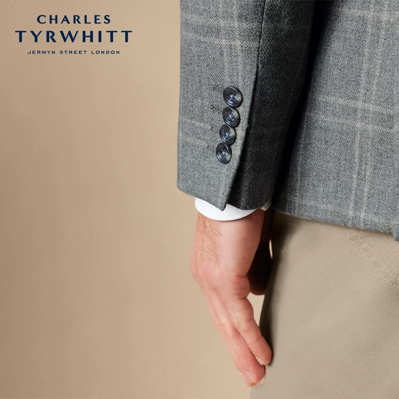 Костюм из шерсти CHARLES TYRWHITT, пиджак, облегающий крой
