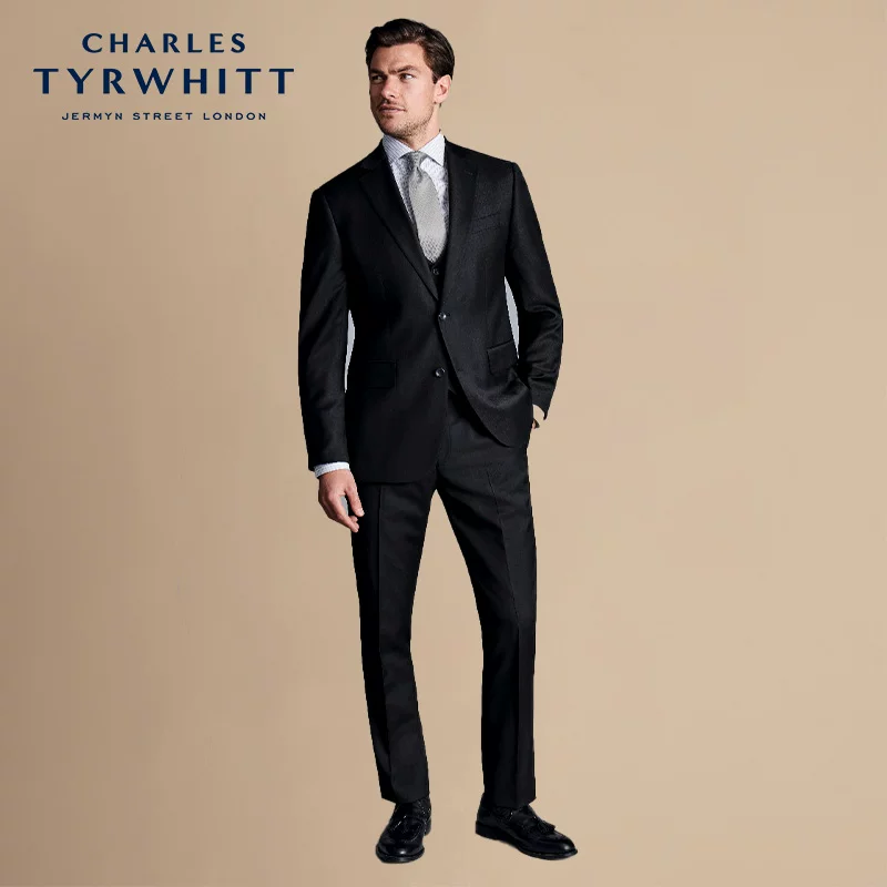 CHARLES TYRWHITT Черный классический костюмный пиджак, приталенный