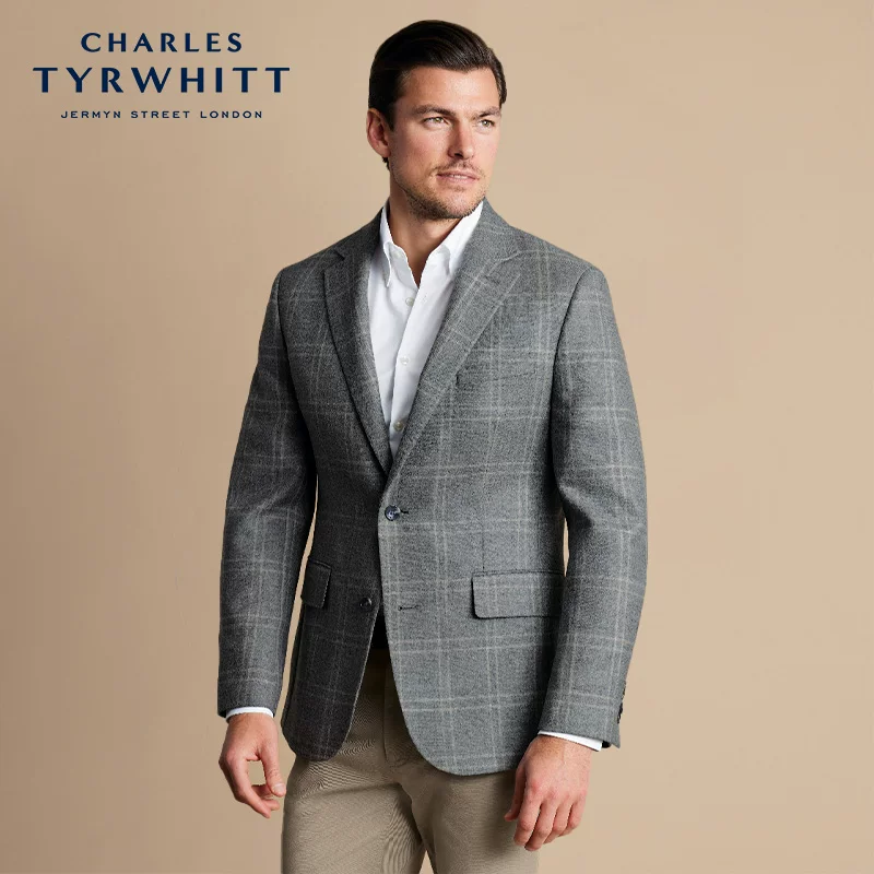 Костюм из шерсти CHARLES TYRWHITT, пиджак, облегающий крой