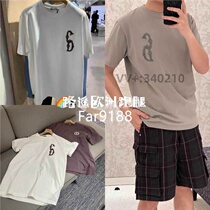 (Qingxin summer new style letter printing embroidery casual short-sleeved mens round neck pullover shirt
