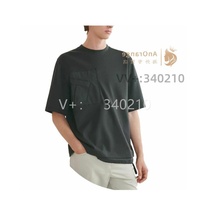 (Qingxin0 new mens fashion short-sleeved trendy round neck bottoming shirt pocket shirt