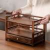 New Chinese tea set desktop storage box black