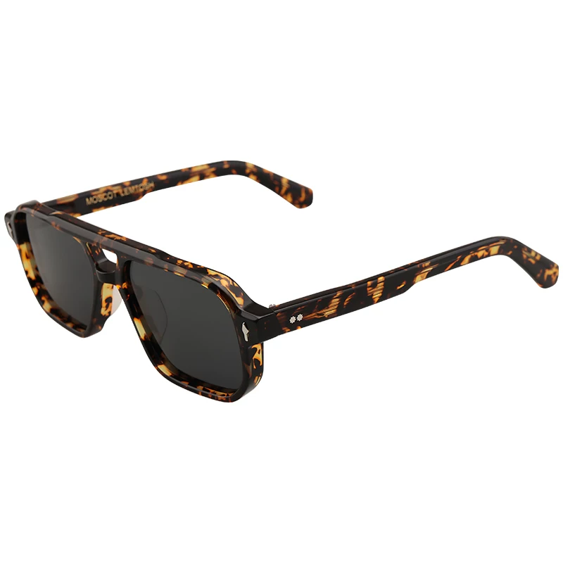 Очковые солнцезащитные очки MOSCOT LEMTOSH в американском стиле для мужчин, очки-пилоты с двойной мостовой раму из масляного панно в тигровой коричневой оправе с леопардовым принтом для женщин