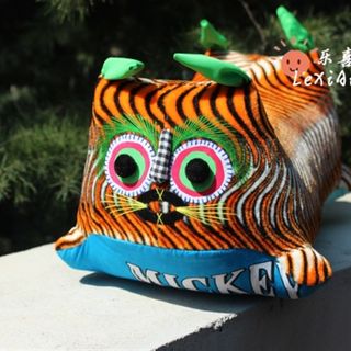 Le loves shaanxi cloth tiger chinese style folk crafts pure handmade tiger head pillow pillow ornaments toys