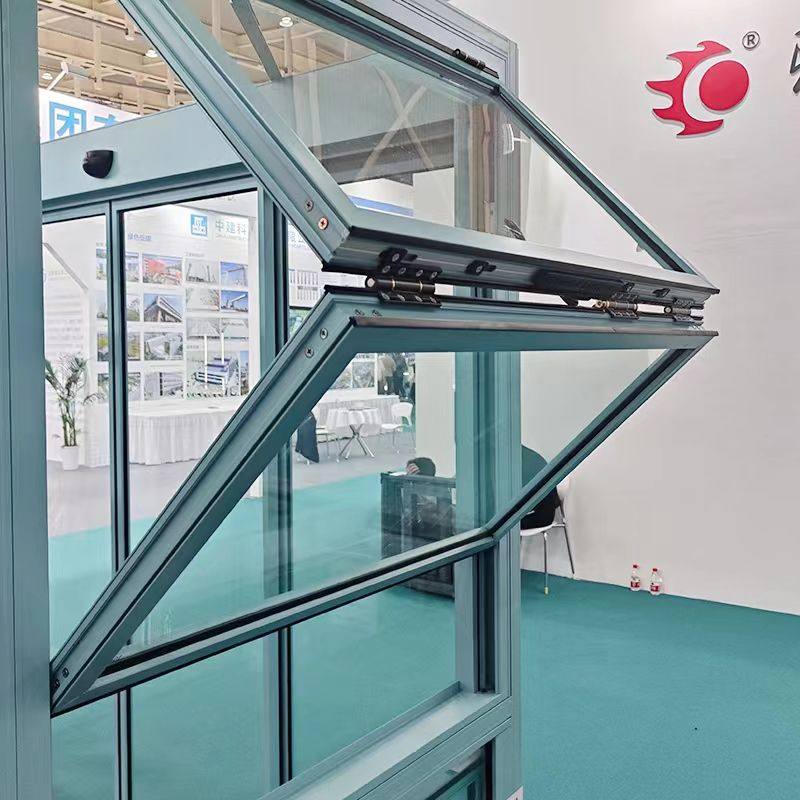 American-Style Aluminum Alloy Wood Grain Folding Doors and Windows, Freely Adjustable up and Down, Folding Windows for Coffee and Milk Tea Shops, Lift-Up Windows