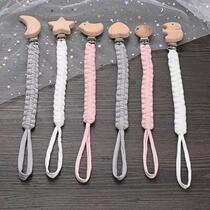 Simple Crochet Cotton Cloth Pacifier Chain Moon Heart B