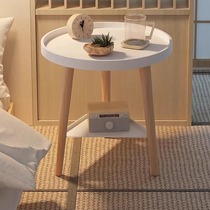Small round table Nordic modern small apartment bedside table bedroom coffee table shelf rental house