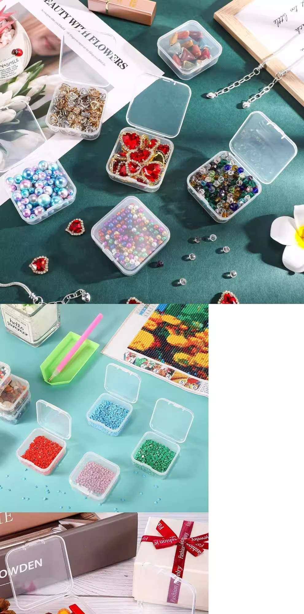 Bead and Nail Art Storage Box: Clear Plastic Organizer - Detail image 2