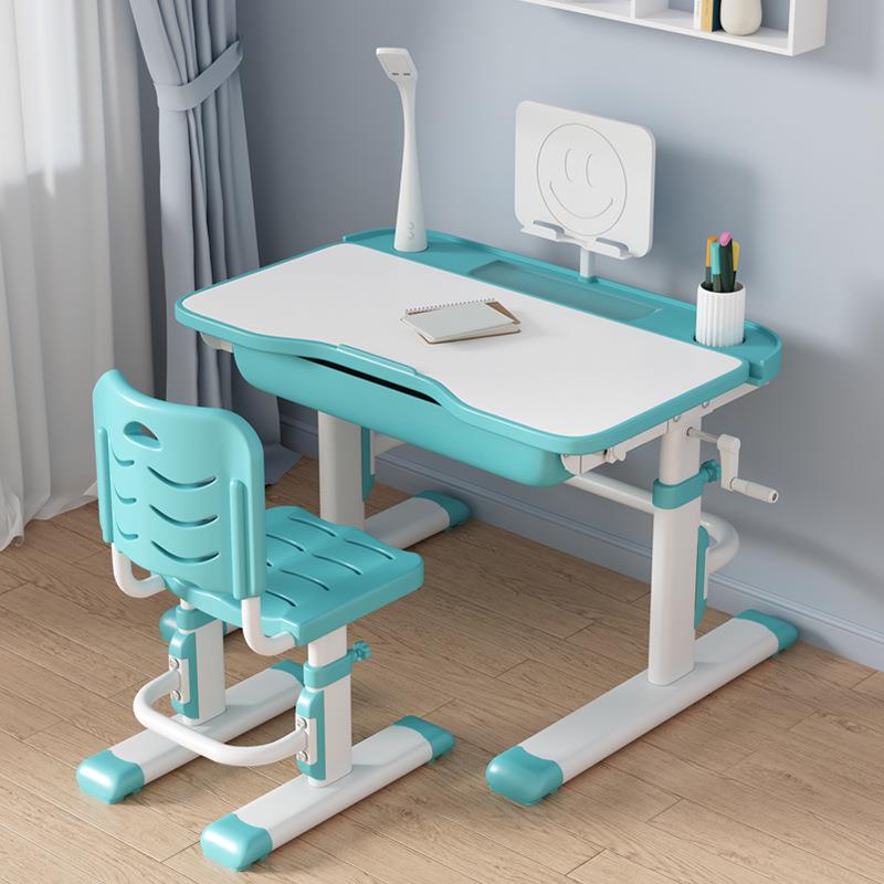 Desk children's study table primary school students simple writing homework home children's desks and chairs liftable table set