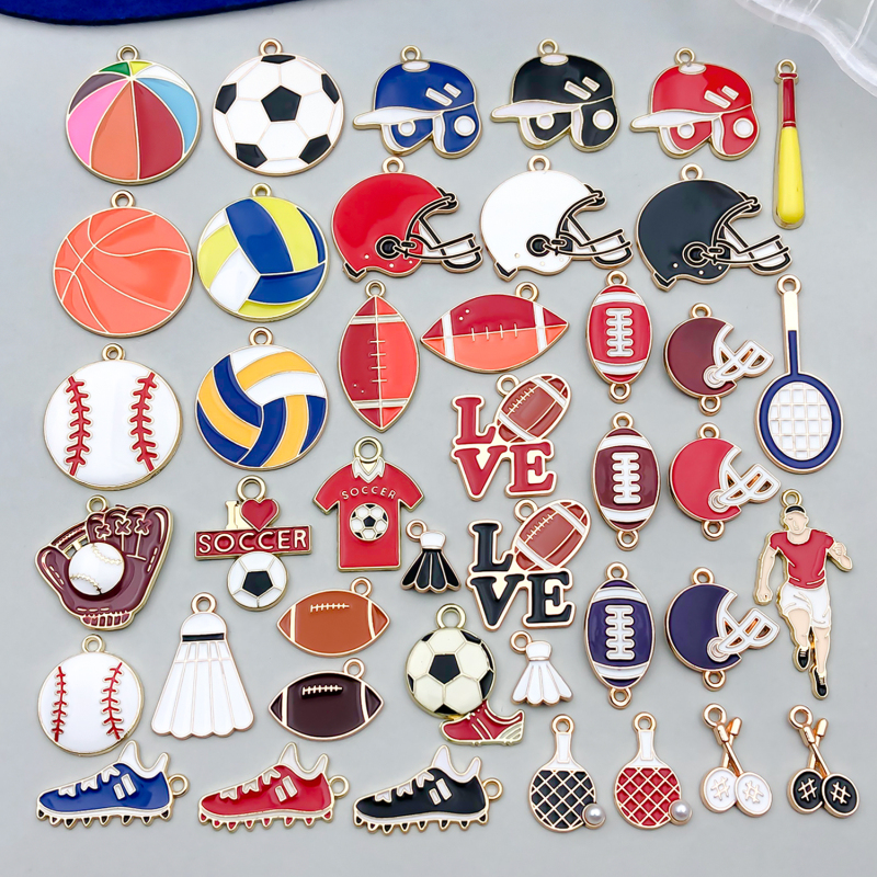 Oil-Drip Sports Baseball DIY Accessories Student Backpack Cartoon Badminton Pendant Keychain Personalized Decoration Oil-Drip Sports Baseball DIY Accessories Student Backpack Cartoon Badminton Pendant Keychain Personalized Decoration