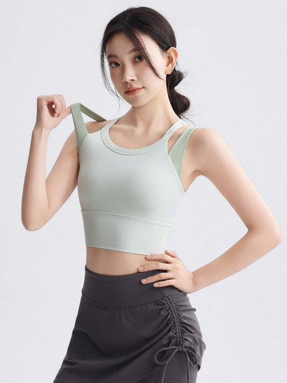 Contrast Color Sports Vest for Women, High-Intensity Shock-Proof Yoga Bra, Can Be Worn Outside for Training, Pilates Sports Bra, Running