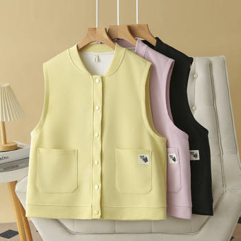 Plus Size Vest for Women 2024 Autumn New Style 100kg Fashionable Age-Reducing Stand Collar Sleeveless Jacket