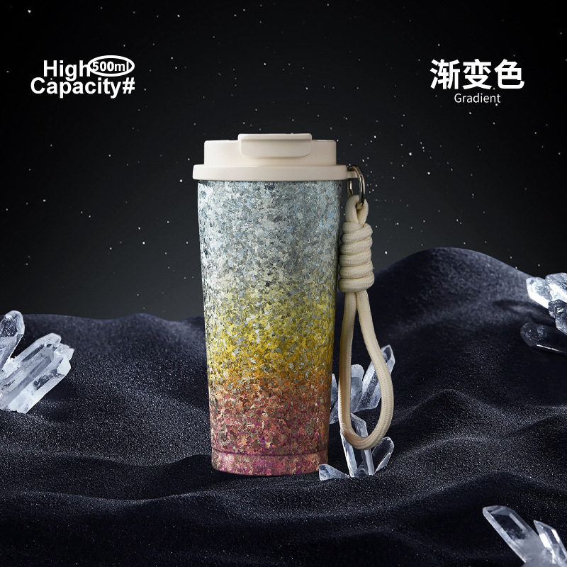 Water Cup for Women, New Model 2024, High Aesthetic Value, Office Use, High-Quality Pure Titanium Coffee Cup, Exquisite Portable Double-Layer Cup