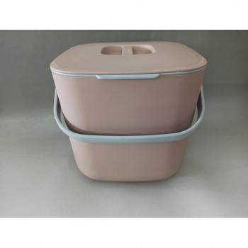 Kitchen waste bin household desktop with lid wet and dry classification kitchen odorproof kitchen countertop drain separation barrel