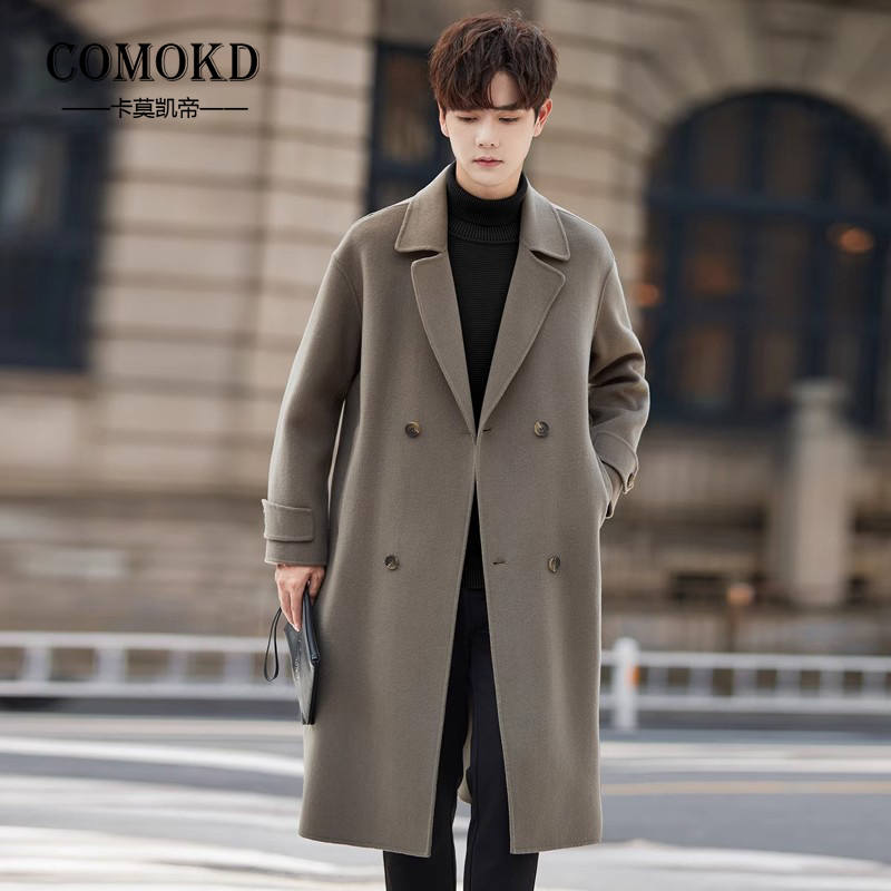 Comokd High-End Men's Double-Sided Cashmere Coat, Mid-Length, 100% Pure Wool Woolen Coat, Windbreaker, Thickened for Winter Comokd High-End Men's Double-Sided Cashmere Coat, Mid-Length, 100% Pure Wool Woolen Coat, Windbreaker, Thickened for Winter