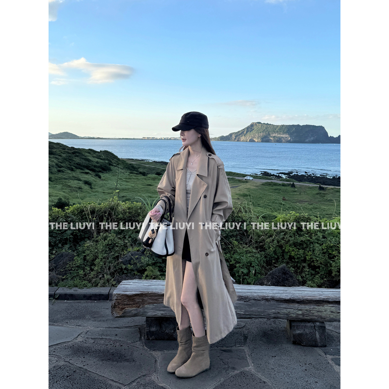 【Liuyi】Amber Trench Coat~ New Autumn Style Elegant Long Trench Coat with Lapel 6729A6 【Liuyi】Amber Trench Coat~ New Autumn Style Elegant Long Trench Coat with Lapel 6729A6