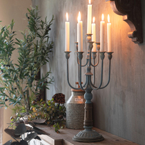 American rural foreign trade candle holder ornaments candle French retro fireplace old-fashioned candle holder pedestal Baroque creative