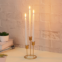 Nordic metal gold retro light luxury romantic dining table candlelight dinner props small candle stand tall candlestick candle lamp