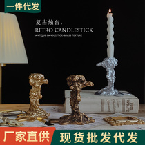 European retro candlestick candle tear ornaments candlelight dinner decorations aromatherapy candle photo props photography background