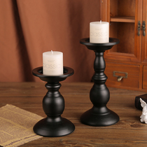 French retro candlestick ornaments high-end Christmas decoration candle base home simple light luxury iron support